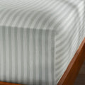 Misty Green Herringbone Bedding & Bed Sheets - cotton, breathable, close-up detail 4 | Soak and Sleep