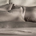 Mocha French Linen Bedding and Bed Sheets - breathable, close-up detail 5 | Soak and Sleep
