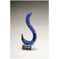 11" Modern Swan Design Art Glass on Clear Glass Base