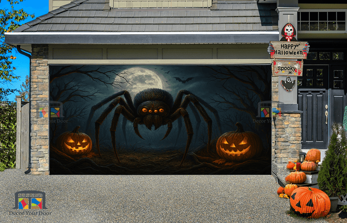 Moonlit Terror – Giant Spider Garage Door Cover