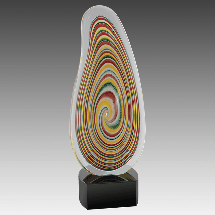 12.25" Multi-Color Flat Swirl Art Glass