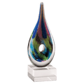 Multi-Colored Teardrop Art Glass on Base - AGAR100