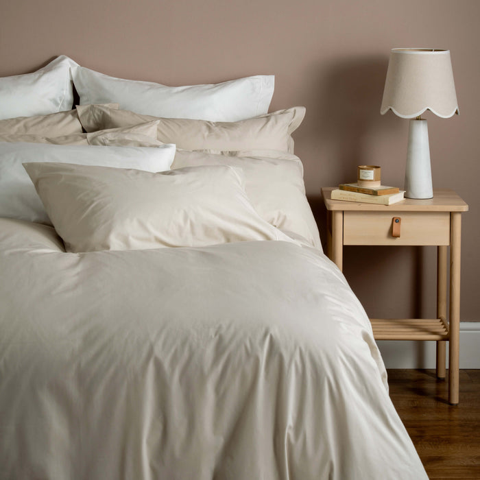 Natural 200 Thread Count Egyptian Cotton Bed Sets Superking - linen, breathable, styled in a bedroom | Soak and Sleep