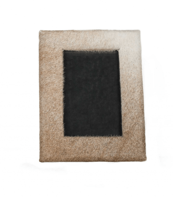 Natural Cowhide Hanging Picture Frame With Mat | 5"x7"