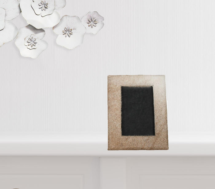 Natural Cowhide Hanging Picture Frame With Mat | 5"x7"