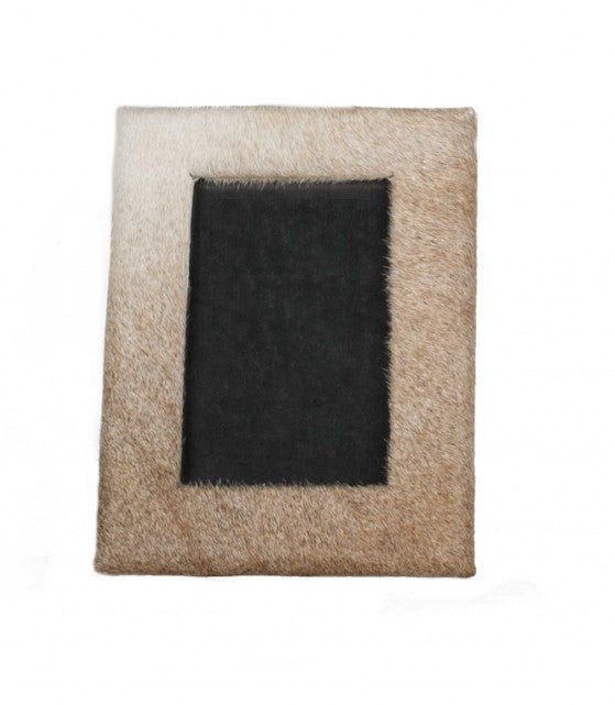 Natural Cowhide Hanging Picture Frame With Mat | 5"x7"