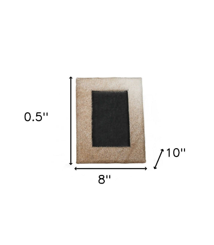 Natural Cowhide Hanging Picture Frame With Mat | 5"x7"