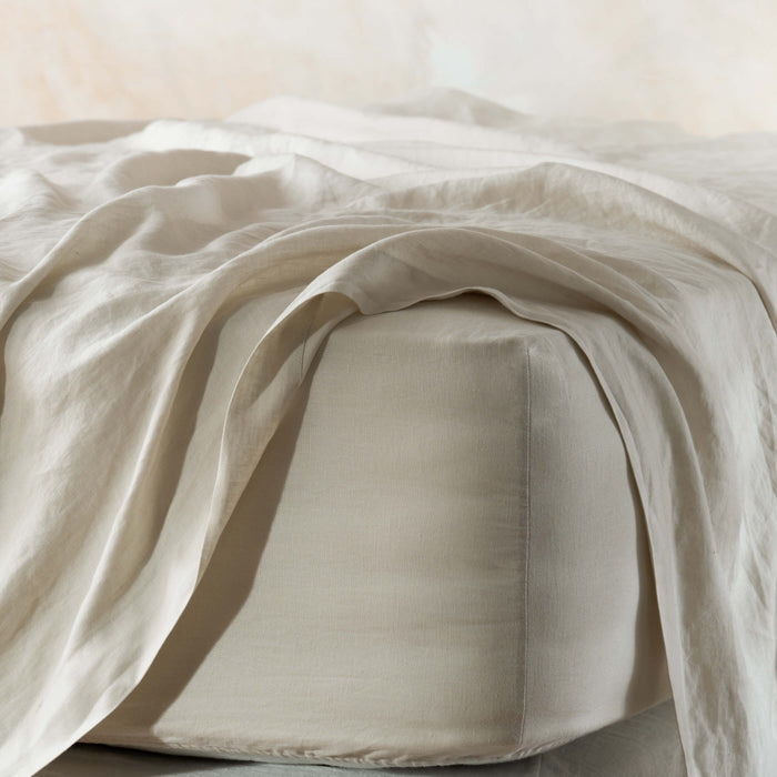 Natural French Linen Flat Sheet product view | Soak and Sleep