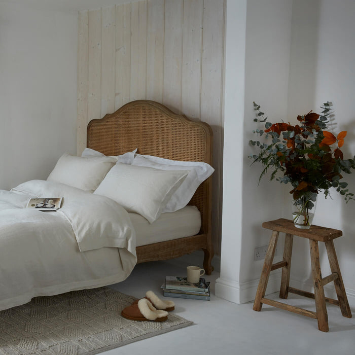 Natural French Linen Flat Sheet bedroom detail 2 | Soak and Sleep