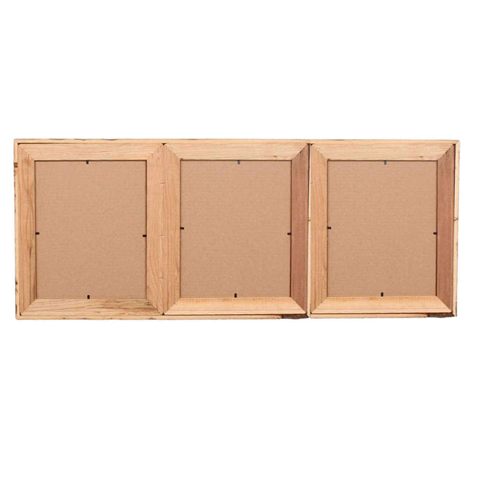 Natural Three Photo Weathered Grey Wood Picture Frame | 5"x7"