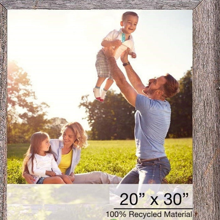 Natural Weathered Grey Picture Frame With Plexiglass Holder | 20"x30"
