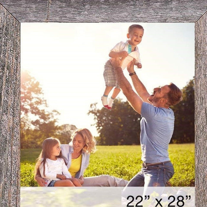 Natural Weathered Grey Picture Frame With Plexiglass Holder | 22"x28"