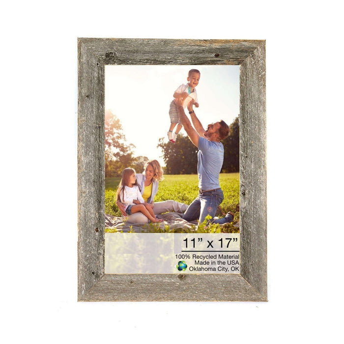 Natural Weathered Grey Wood Picture Frame | 11"x17"