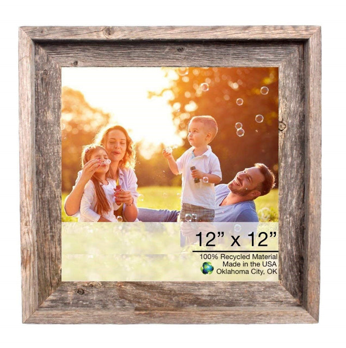 Natural Weathered Grey Wood Picture Frame | 12"x12"