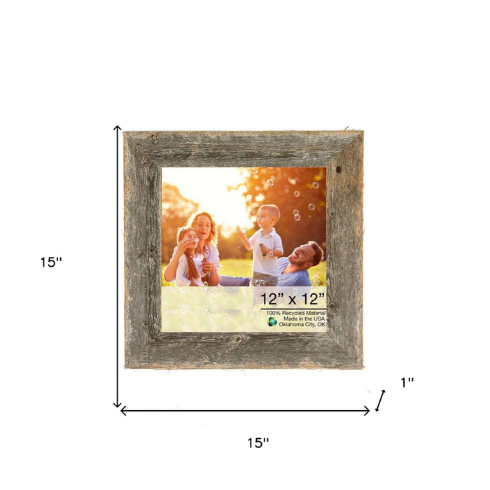 Natural Weathered Grey Wood Picture Frame | 12"x12"