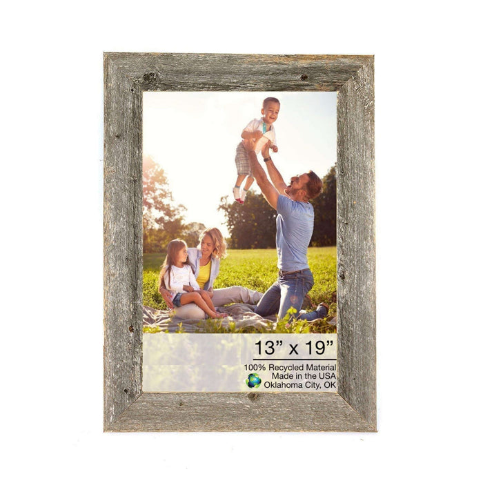 Natural Weathered Grey Wood Picture Frame | 13"x19"
