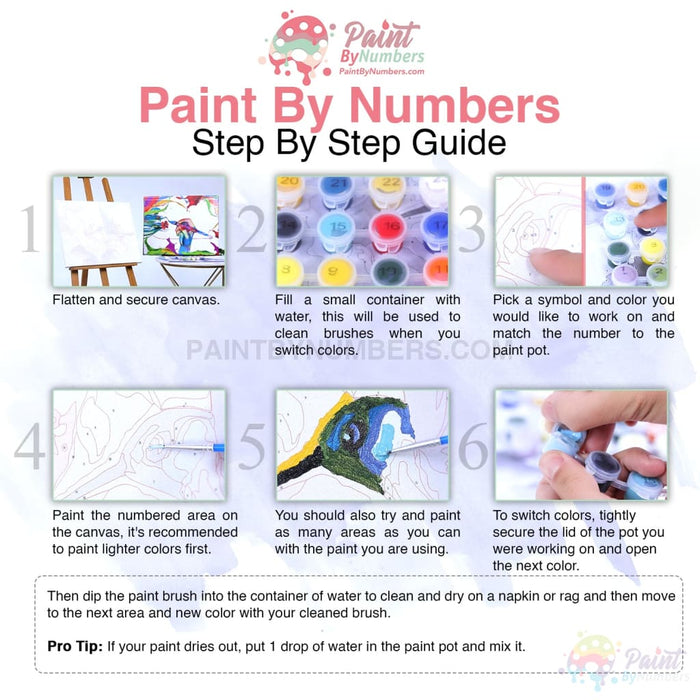 Free Neon Rainbow Dragon Paint By Numbers Kit
