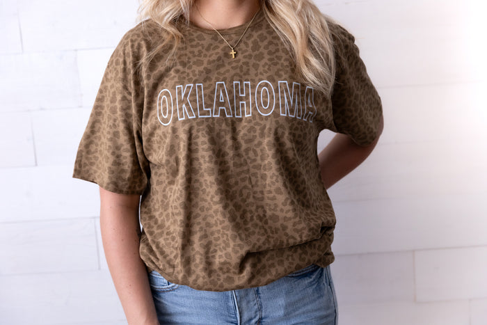 Oklahoma Leopard Graphic Tee