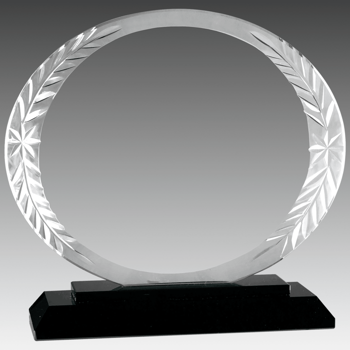 5.75" Oval Accent Glass on Black Base