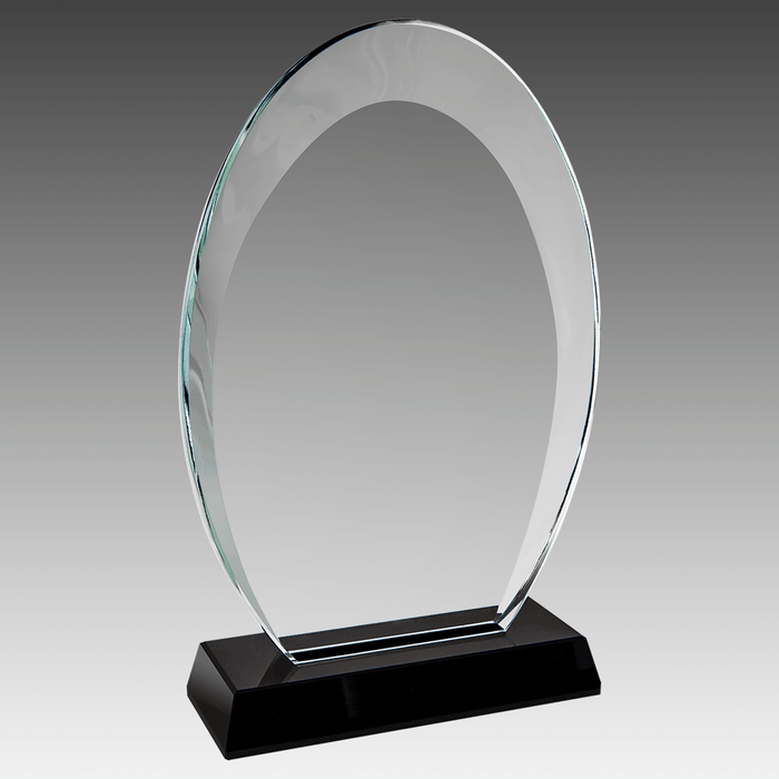 8" Oval Halo Glass with Black Base