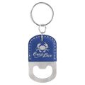 Oval Leatherette Bottle Opener Keychain - KCL04