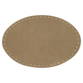 3" x 2" Oval Light Brown Leatherette Patch with Adhesive