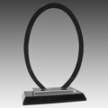 7.5" Oval Black Regal Glass