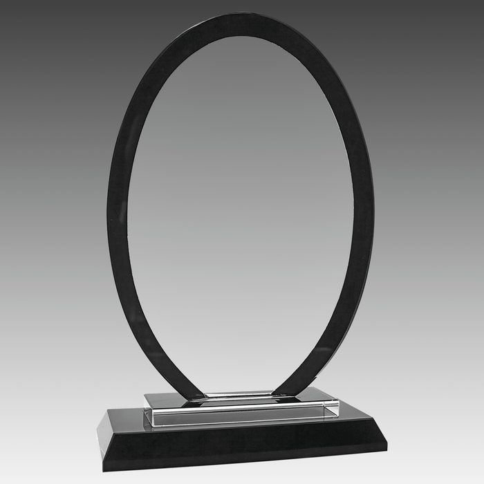7.5" Oval Black Regal Glass