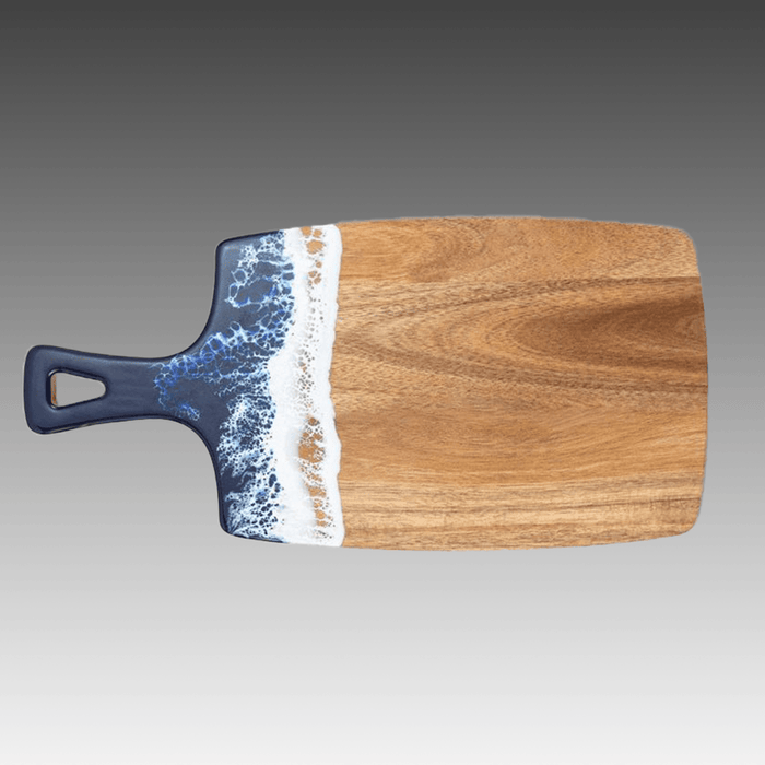 Paddle Shaped Acacia Wood and Resin Cutting Board