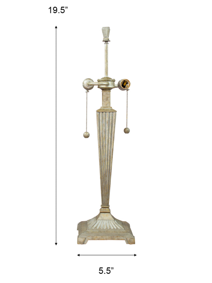 Panna 18.75" Tall Antique Golden Silver Finish Metal Base