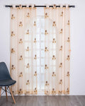 Parda online Premium 3 Flower Embroidery Tissue Curtain with Soft & Durable Fabric