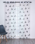 Parda online Premium 3 Flower Embroidery Tissue Curtain with Soft & Durable Fabric
