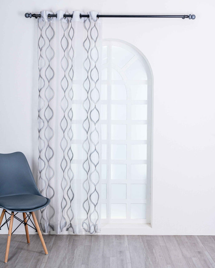 Parda online Premium Drop Embroidery Tissue Fabric Curtain with Soft & Durable