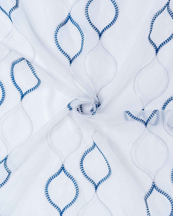 Parda online Premium Drop Embroidery Tissue Fabric Curtain with Soft & Durable