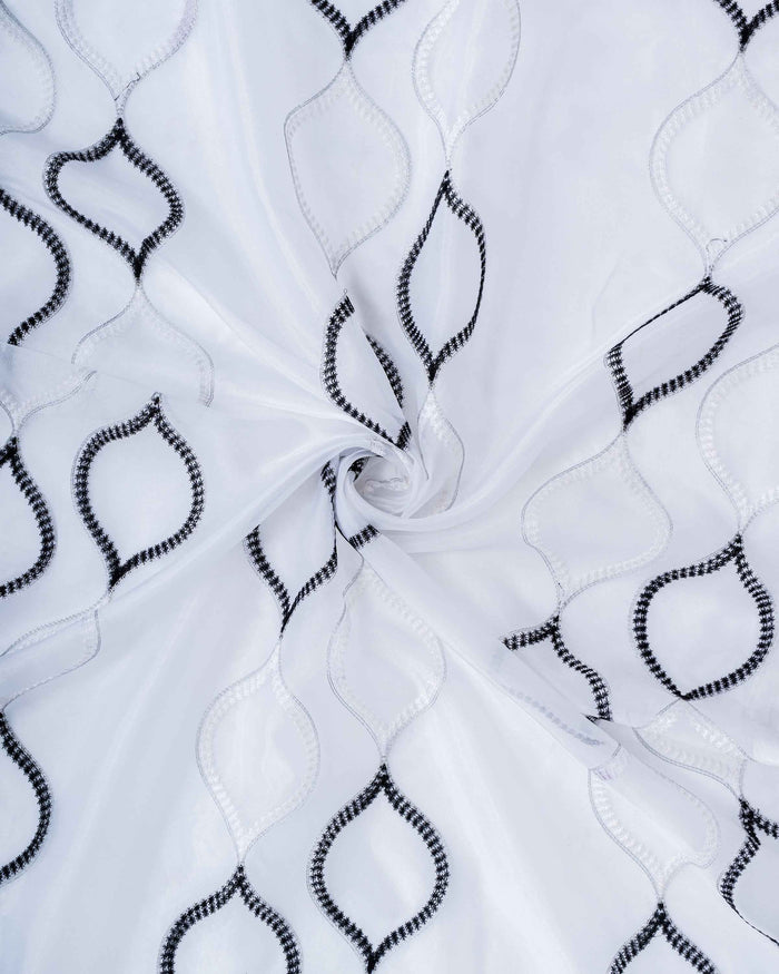 Parda online Premium Drop Embroidery Tissue Fabric Curtain with Soft & Durable