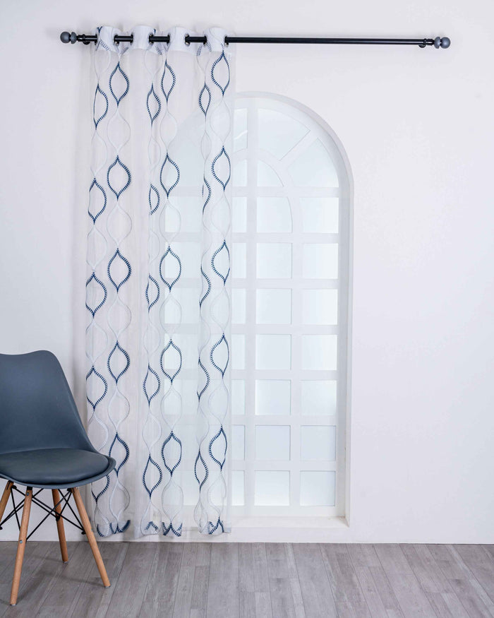 Parda online Premium Drop Embroidery Tissue Fabric Curtain with Soft & Durable