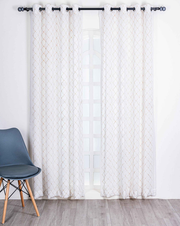 Parda online Premium Embroidery Linen Curtain with Soft & Durable Fabric - Sparkle Design