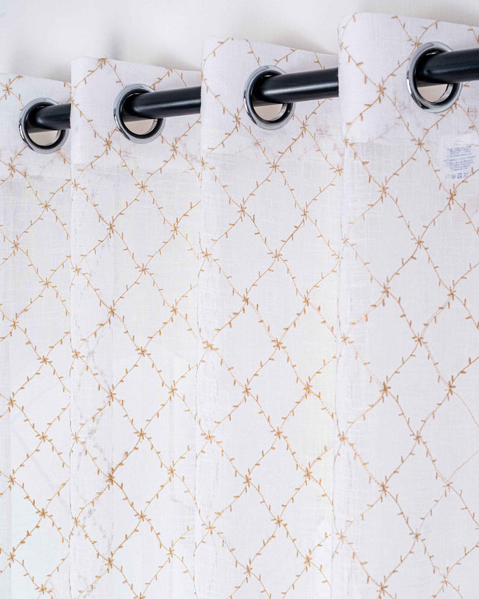 Parda online Premium Embroidery Linen Curtain with Soft & Durable Fabric - Sparkle Design