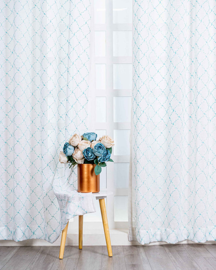 Parda online Premium Embroidery Linen Curtain with Soft & Durable Fabric - Sparkle Design