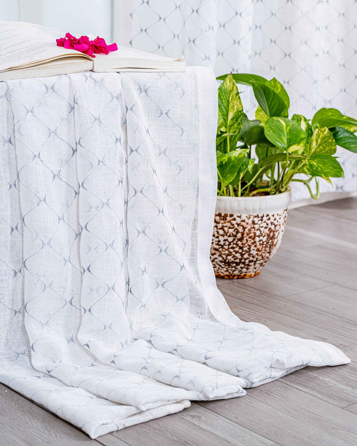Parda online Premium Embroidery Linen Curtain with Soft & Durable Fabric