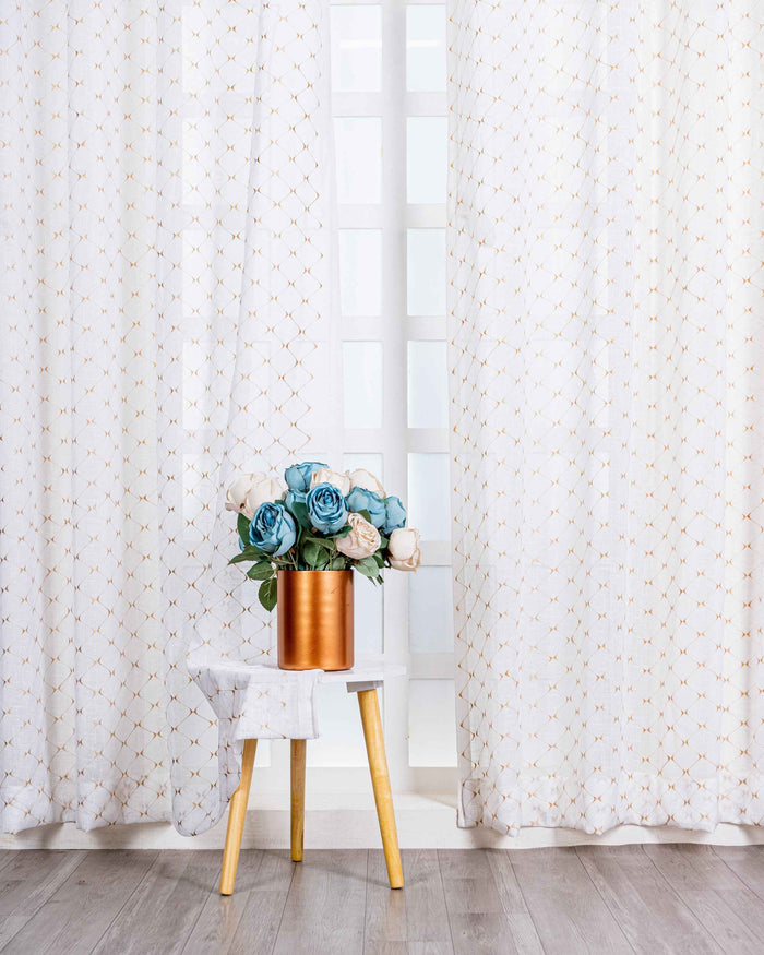 Parda online Premium Embroidery Linen Curtain with Soft & Durable Fabric