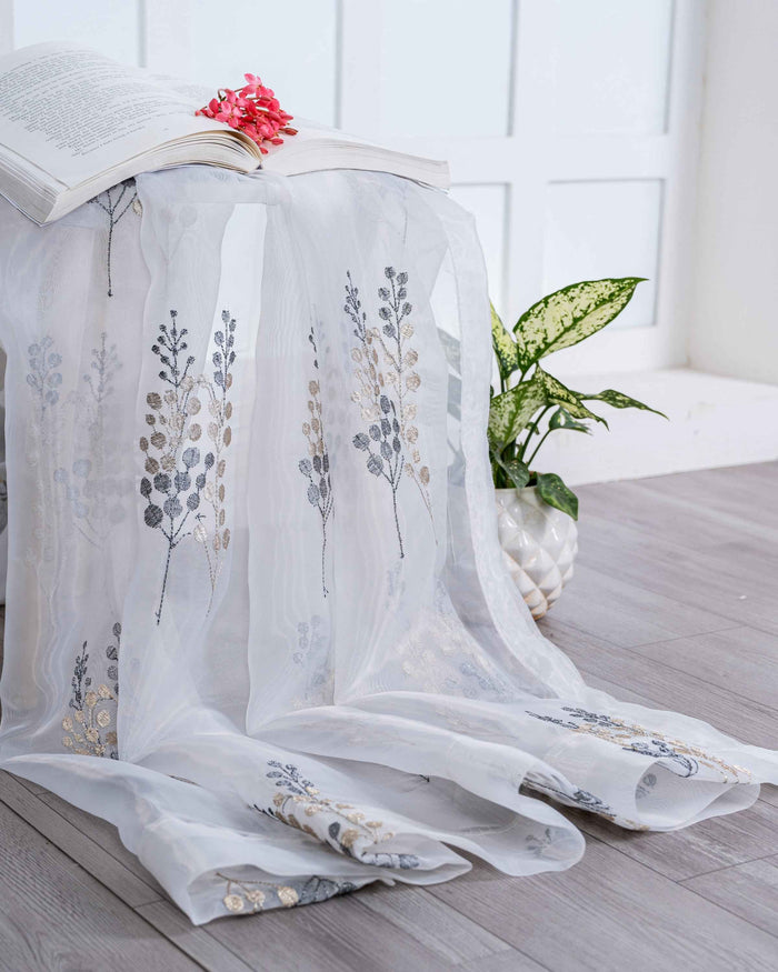 Parda online Premium Embroidery Tissue Curtain with Soft & Durable Fabric