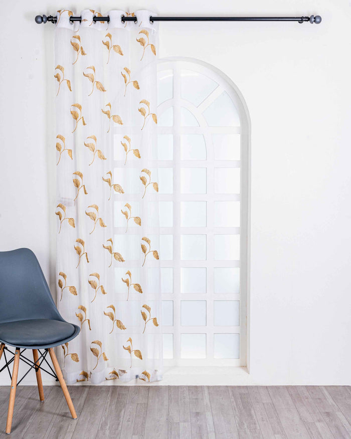 Parda online Premium Embroidery Tissue Fabric Curtain with Soft & Durable
