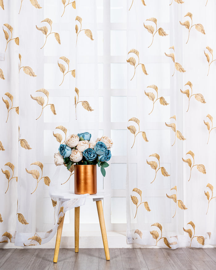 Parda online Premium Embroidery Tissue Fabric Curtain with Soft & Durable