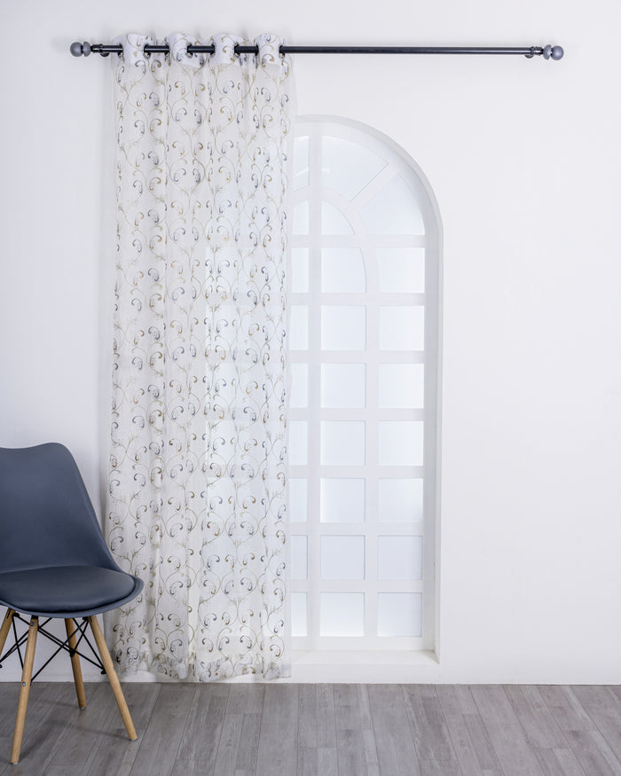 Parda online Premium Embroidery Tissue Fabric Curtain with Soft & Durable