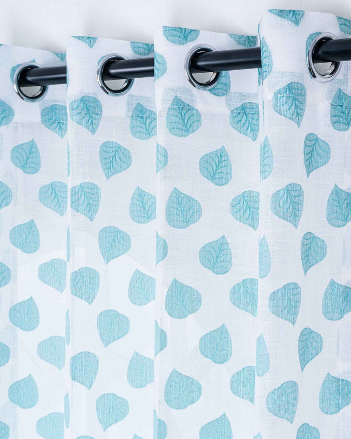 Parda online Premium Jacquard Linen Curtain with Leaf Design with Soft & Durable Fabric