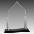 Peak Glass w/Brushed Silver Posts and Glass Base - AGP06