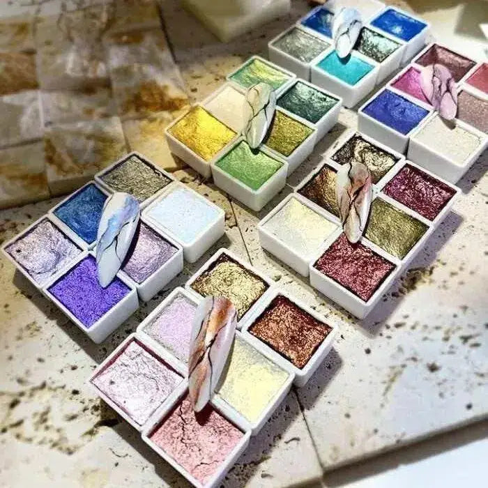 Pearlescent Pigment Paints Metallic Colors Watercolor Paint DIY Nail Art Painting Supplies