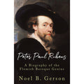 Book cover of 'Peter Paul Rubens: A Biography of the Flemish Baroque Genius' showing a portrait of Peter Paul Rubens with a black hat and beard.