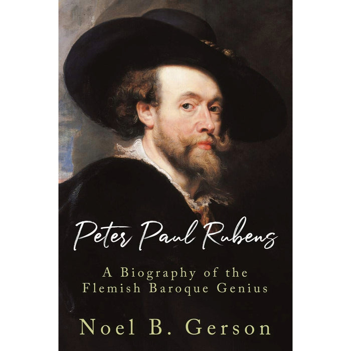 Book cover of 'Peter Paul Rubens: A Biography of the Flemish Baroque Genius' showing a portrait of Peter Paul Rubens with a black hat and beard.